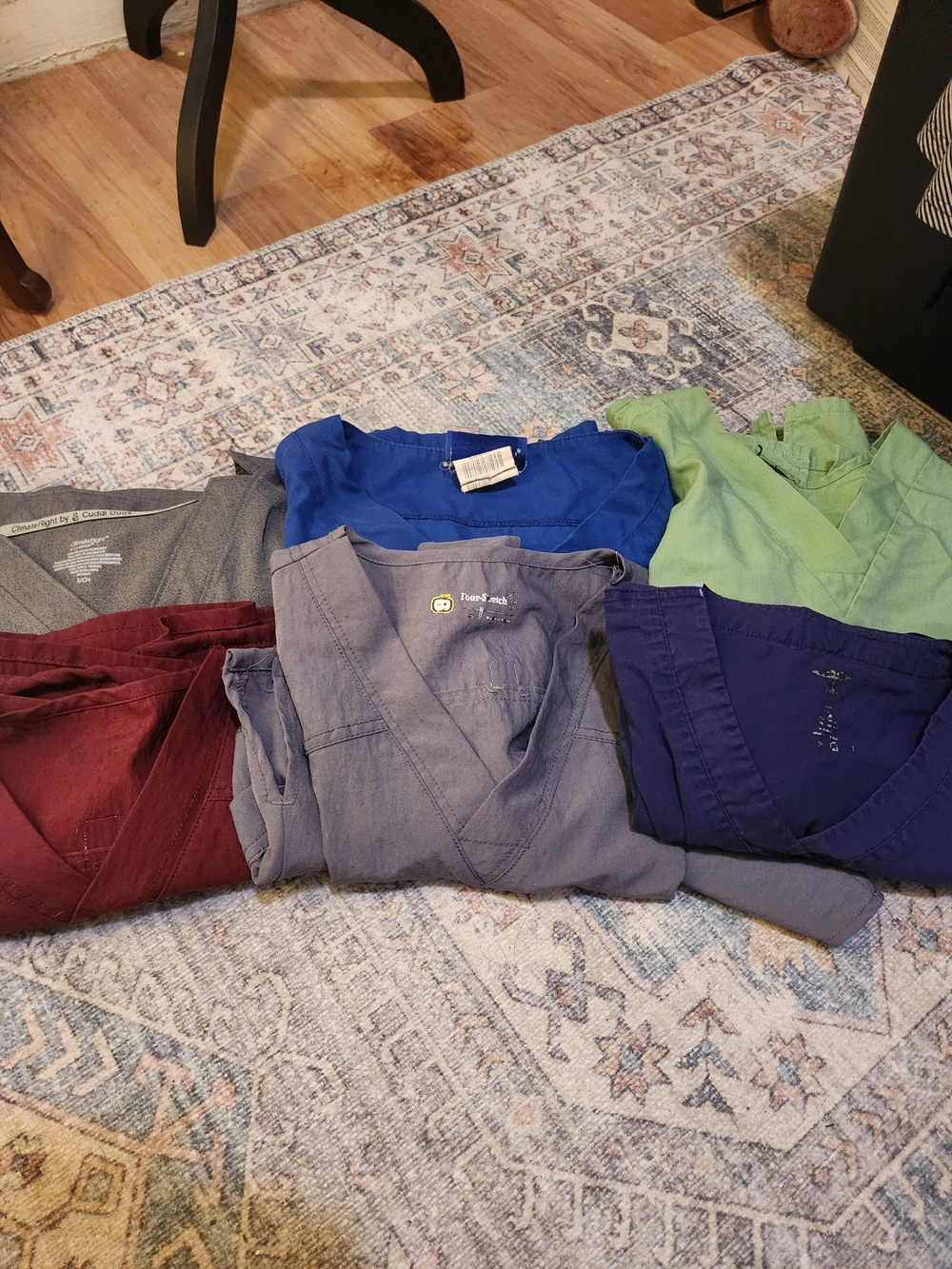 Lot of Colorful Medical Scrub Tops - Multi-Color Set
